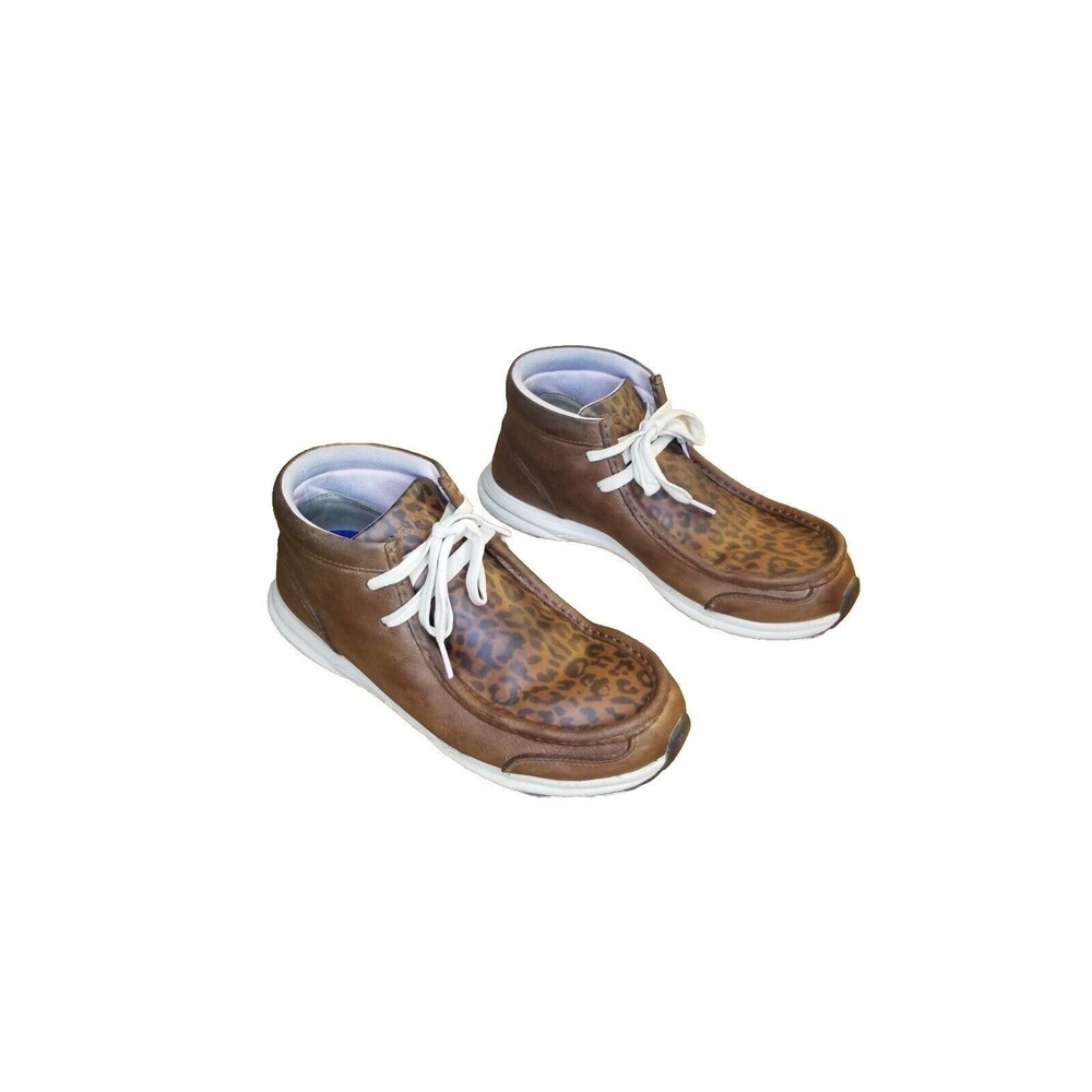Ariat Spitfire Boots Women's 10 Brown Leather Chukka Chasing Cheetah 10046942 - Picture 4 of 7
